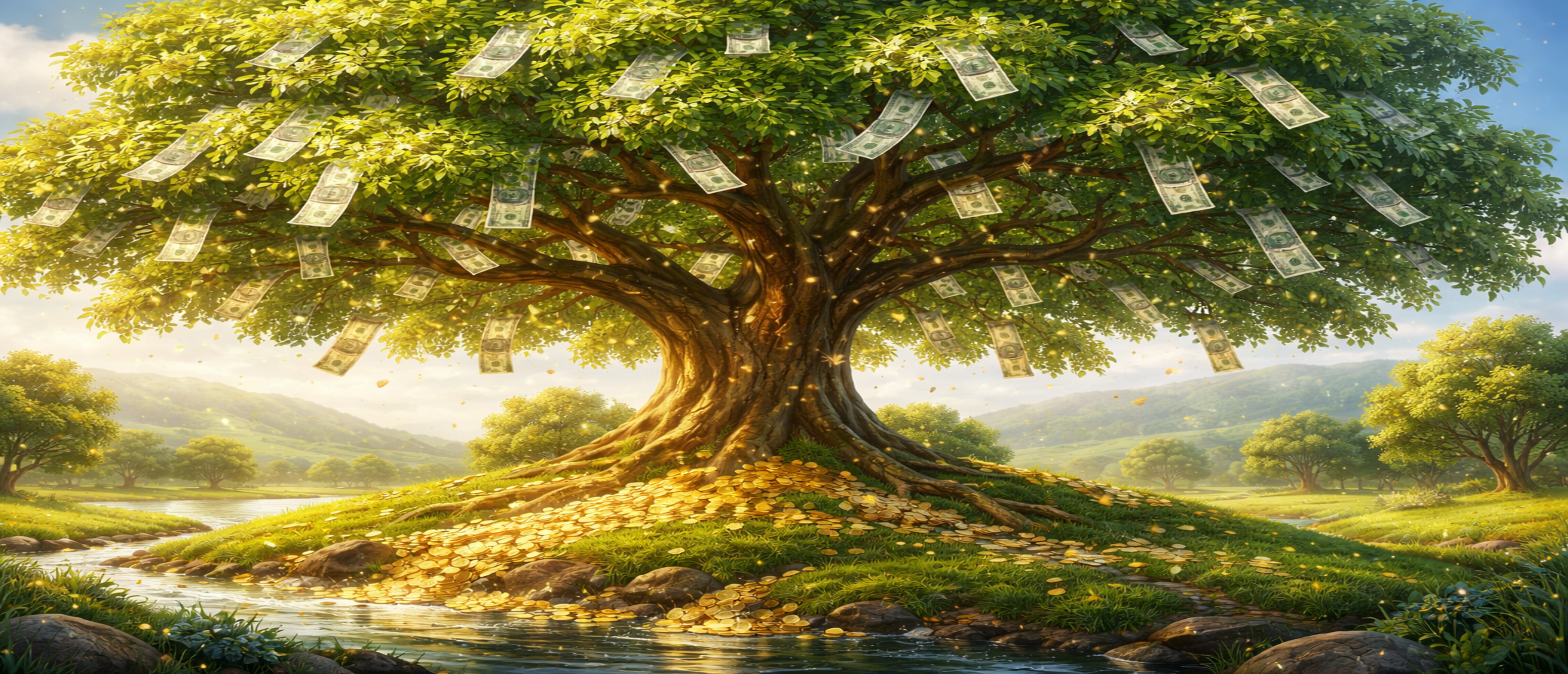 a picture of money growing on trees